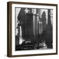 Panoramic View of Buildings in Lower Manhattan Taken from the New Jersey Banks of the Hudson River-Andreas Feininger-Framed Photographic Print