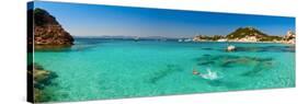 Panoramic View of Cala Corsara Cove at Maddalena Archipelago in Sardinia-naumoid-Stretched Canvas