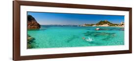 Panoramic View of Cala Corsara Cove at Maddalena Archipelago in Sardinia-naumoid-Framed Photographic Print