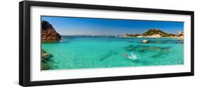 Panoramic View of Cala Corsara Cove at Maddalena Archipelago in Sardinia-naumoid-Framed Photographic Print