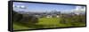 Panoramic View of Canary Wharf, the Millennium Dome, and City of London-Charlie Harding-Framed Stretched Canvas