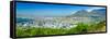 Panoramic view of Cape Town and Table Bay, view of harbor from Table Mountain, South Africa-null-Framed Stretched Canvas