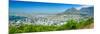 Panoramic view of Cape Town and Table Bay, view of harbor from Table Mountain, South Africa-null-Mounted Photographic Print