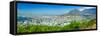 Panoramic view of Cape Town and Table Bay, view of harbor from Table Mountain, South Africa-null-Framed Stretched Canvas