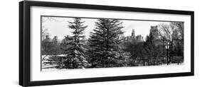 Panoramic View of Central Park with a Squirrel running around on the Snow-Philippe Hugonnard-Framed Photographic Print