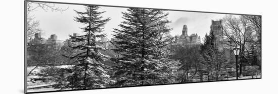 Panoramic View of Central Park with a Squirrel running around on the Snow-Philippe Hugonnard-Mounted Photographic Print