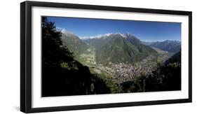 Panoramic View of Chiavenna Valley and Bregaglia, Valtellina, Lombardy, Italy, Europe-Roberto Moiola-Framed Photographic Print