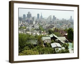 Panoramic View of City Centre, Kobe City, Kansai, Honshu Island, Japan-Christian Kober-Framed Photographic Print