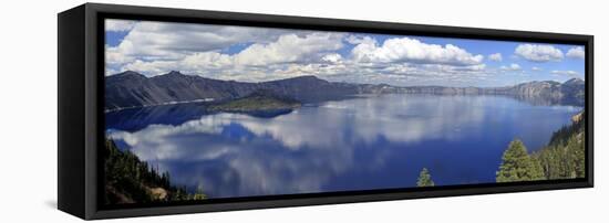 Panoramic View of Crater Lake, Oregon, USA-Mark Taylor-Framed Stretched Canvas