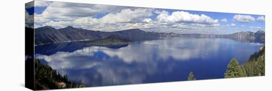 Panoramic View of Crater Lake, Oregon, USA-Mark Taylor-Stretched Canvas