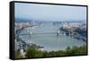 Panoramic View of Danube River and the Buda and Pest Sides of the City from the Citadel-Kimberly Walker-Framed Stretched Canvas