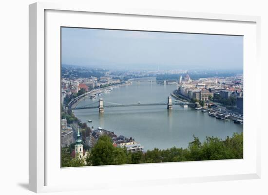 Panoramic View of Danube River and the Buda and Pest Sides of the City from the Citadel-Kimberly Walker-Framed Photographic Print