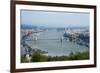 Panoramic View of Danube River and the Buda and Pest Sides of the City from the Citadel-Kimberly Walker-Framed Photographic Print