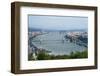 Panoramic View of Danube River and the Buda and Pest Sides of the City from the Citadel-Kimberly Walker-Framed Premium Photographic Print