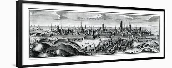 Panoramic View of Danzig (Gdansk), 18th Century-null-Framed Premium Giclee Print