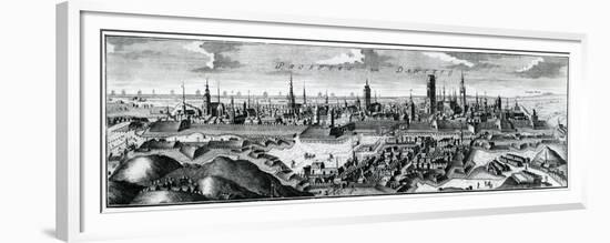 Panoramic View of Danzig (Gdansk), 18th Century-null-Framed Premium Giclee Print