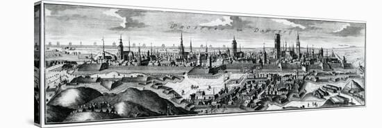 Panoramic View of Danzig (Gdansk), 18th Century-null-Stretched Canvas