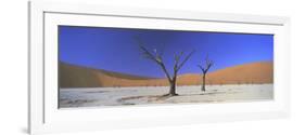 Panoramic View of Dead Trees and Orange Sand Dunes, Dead Vlei, Namib Desert, Namibia, Africa-Lee Frost-Framed Photographic Print