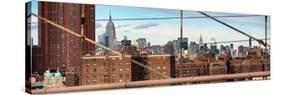 Panoramic View of Downtown Manhattan from the Brooklyn Bridge-Philippe Hugonnard-Stretched Canvas