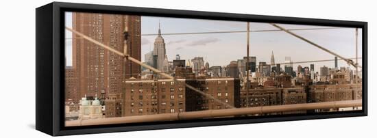 Panoramic View of Downtown Manhattan from the Brooklyn Bridge-Philippe Hugonnard-Framed Stretched Canvas