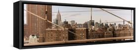 Panoramic View of Downtown Manhattan from the Brooklyn Bridge-Philippe Hugonnard-Framed Stretched Canvas