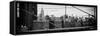 Panoramic View of Downtown Manhattan from the Brooklyn Bridge-Philippe Hugonnard-Framed Stretched Canvas