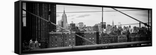 Panoramic View of Downtown Manhattan from the Brooklyn Bridge-Philippe Hugonnard-Framed Stretched Canvas