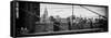 Panoramic View of Downtown Manhattan from the Brooklyn Bridge-Philippe Hugonnard-Framed Stretched Canvas