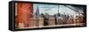 Panoramic View of Downtown Manhattan from the Brooklyn Bridge-Philippe Hugonnard-Framed Stretched Canvas