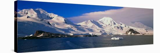 Panoramic View of Ecological Tourists in Inflatable Zodiac Boats-null-Stretched Canvas