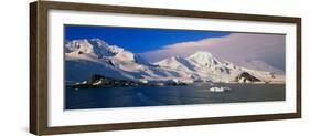 Panoramic View of Ecological Tourists in Inflatable Zodiac Boats-null-Framed Photographic Print