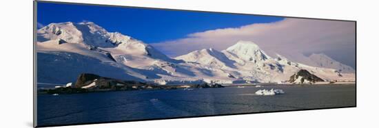 Panoramic View of Ecological Tourists in Inflatable Zodiac Boats-null-Mounted Photographic Print