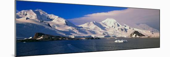 Panoramic View of Ecological Tourists in Inflatable Zodiac Boats-null-Mounted Photographic Print