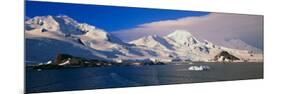 Panoramic View of Ecological Tourists in Inflatable Zodiac Boats-null-Mounted Photographic Print