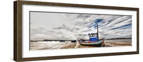 Panoramic View of Fishing Boat Stranded at Low Tide in Poole,Dorset-Adrian Brockwell-Framed Photographic Print