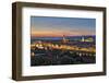 Panoramic view of Florence at sunset, Tuscany, Italy, Europe-Marco Brivio-Framed Photographic Print