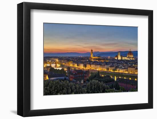 Panoramic view of Florence at sunset, Tuscany, Italy, Europe-Marco Brivio-Framed Photographic Print