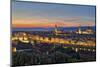 Panoramic view of Florence at sunset, Tuscany, Italy, Europe-Marco Brivio-Mounted Photographic Print