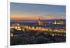 Panoramic view of Florence at sunset, Tuscany, Italy, Europe-Marco Brivio-Framed Photographic Print