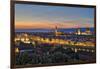 Panoramic view of Florence at sunset, Tuscany, Italy, Europe-Marco Brivio-Framed Photographic Print