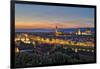 Panoramic view of Florence at sunset, Tuscany, Italy, Europe-Marco Brivio-Framed Photographic Print