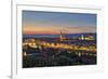 Panoramic view of Florence at sunset, Tuscany, Italy, Europe-Marco Brivio-Framed Photographic Print