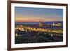 Panoramic view of Florence at sunset, Tuscany, Italy, Europe-Marco Brivio-Framed Photographic Print