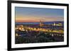 Panoramic view of Florence at sunset, Tuscany, Italy, Europe-Marco Brivio-Framed Photographic Print