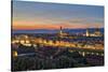 Panoramic view of Florence at sunset, Tuscany, Italy, Europe-Marco Brivio-Stretched Canvas
