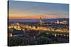 Panoramic view of Florence at sunset, Tuscany, Italy, Europe-Marco Brivio-Stretched Canvas