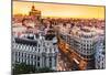 Panoramic View Of Gran Via, Madrid, Spain-kasto-Mounted Poster