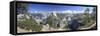 Panoramic View of Half Dome and Vernal Falls in Yosemite National Park, California, USA-Mark Taylor-Framed Stretched Canvas