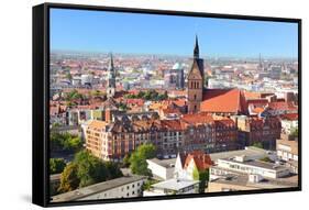 Panoramic View of Hanover City, Germany-Zoom-zoom-Framed Stretched Canvas