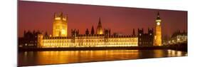 Panoramic View of Houses of Parliament at Sunset, Westminster, London, England-Jon Arnold-Mounted Photographic Print